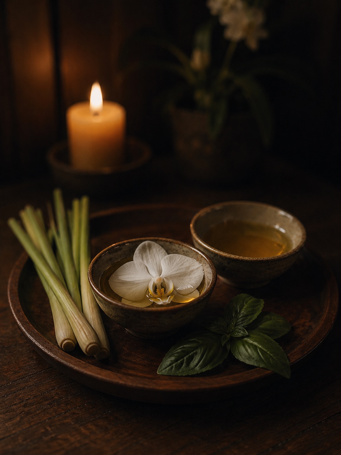 Aroma-Öl-Massage mit ätherischen Ölen